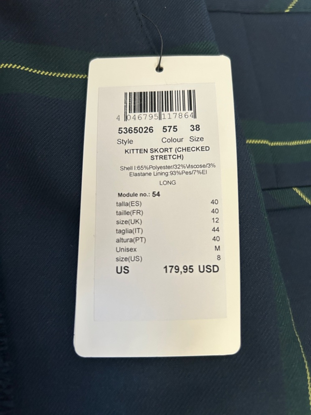 Golfino Women's Navy and Green Plaid Mini Skirt - Picture 8 of 13